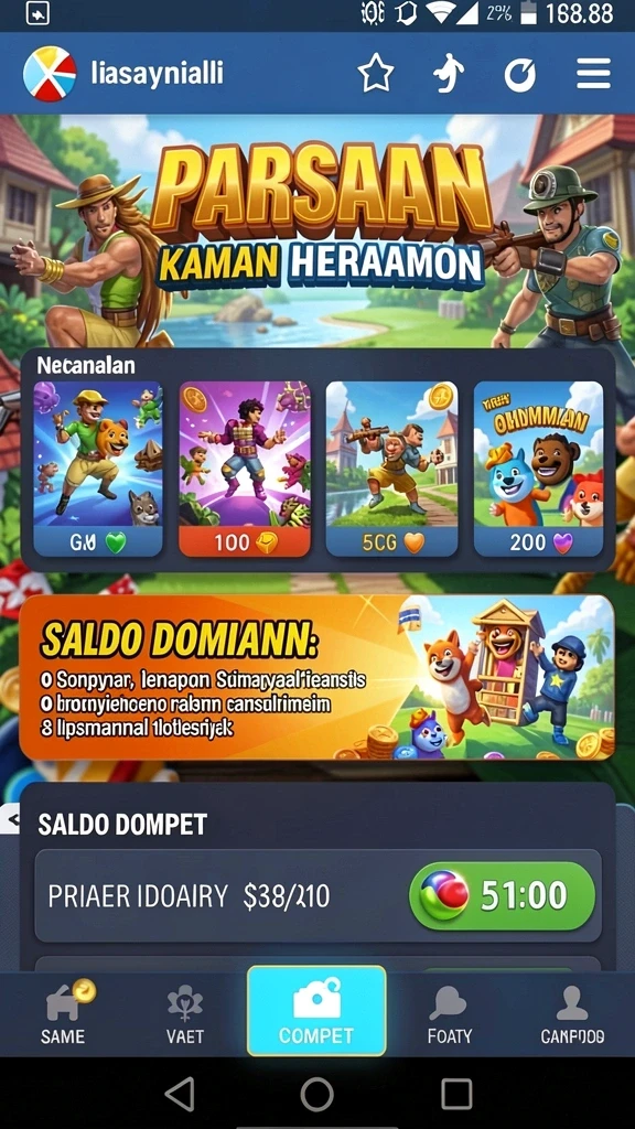 Tampilan antarmuka aplikasi 988BET yang modern.