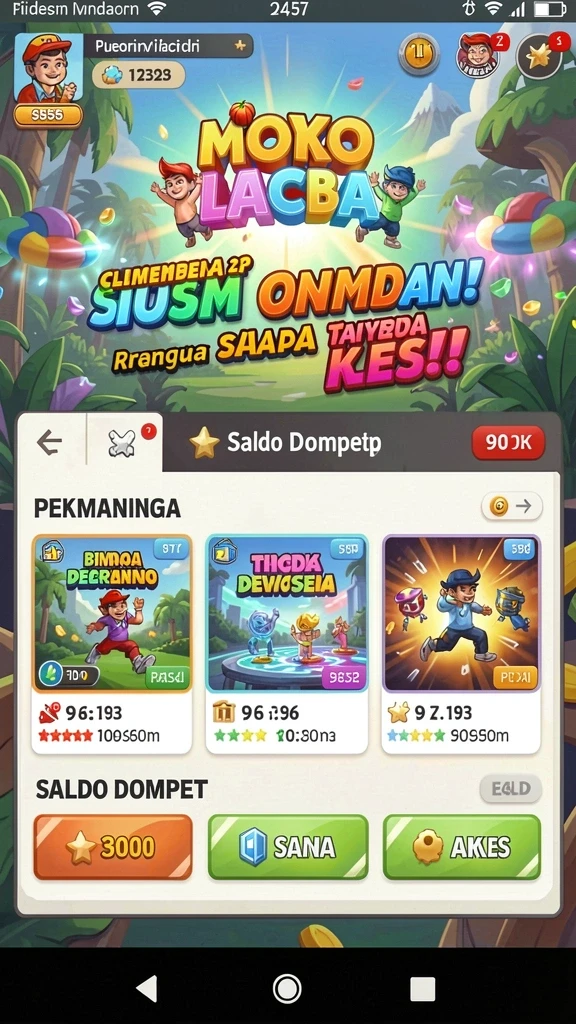 Screenshot menunjukkan fitur sosial yang memungkinkan kompetisi dengan teman.
